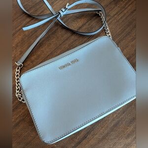 Michael Kors Light Blue Saffiano Leather Crossbody Bag